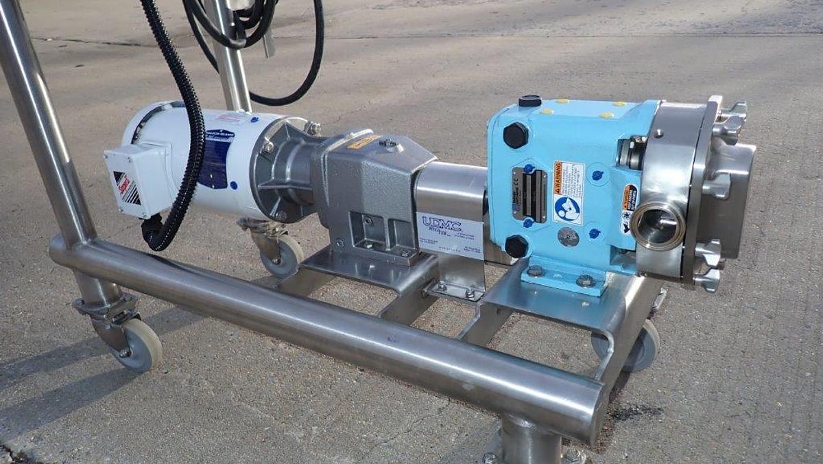 Used Waukesha Cherry Burrell 018U1 Stainless Positive Displacement Pump,  Vari-Speed