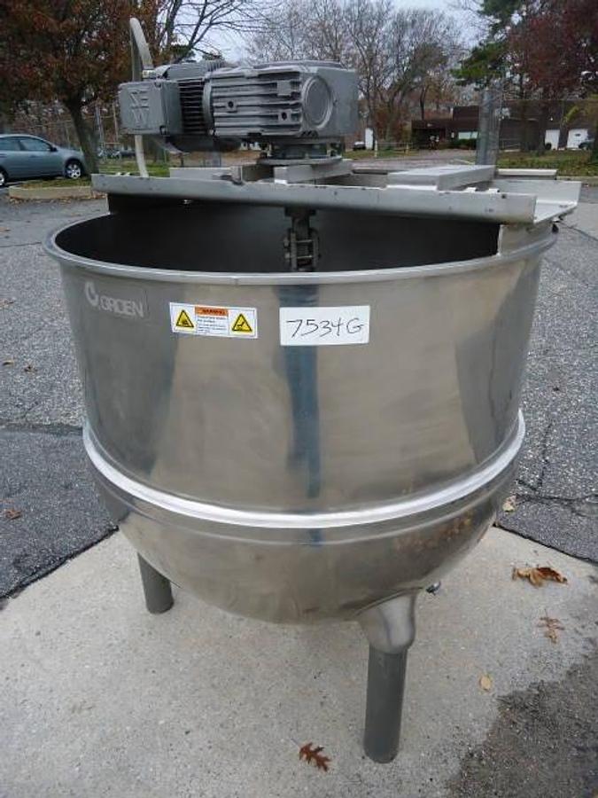 Used 200 Gallon Groen Stainless Steel Agitated Kettle, 100  Psi Jacket