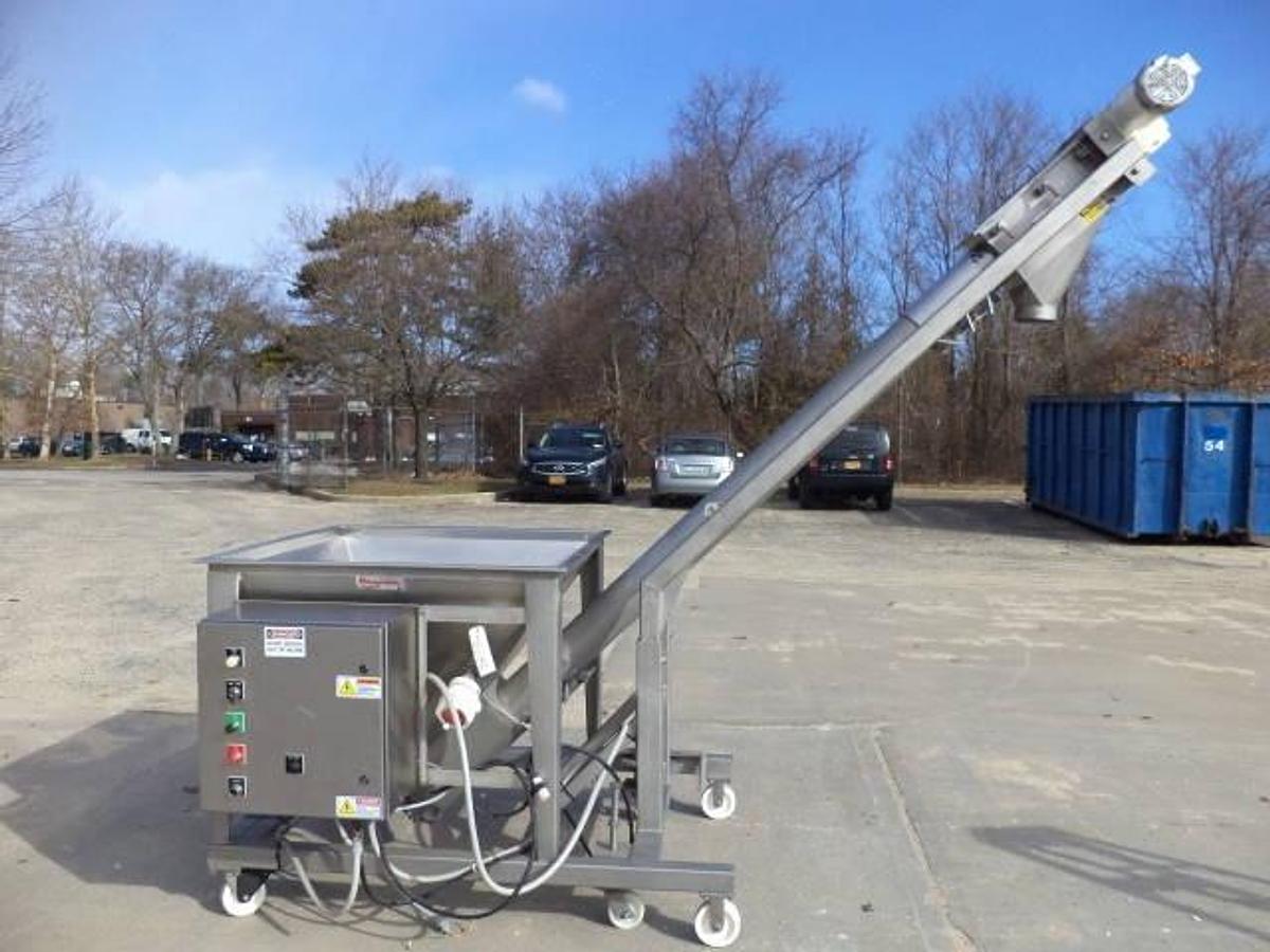 Used Flexicon portable screw conveyor system, all stainless