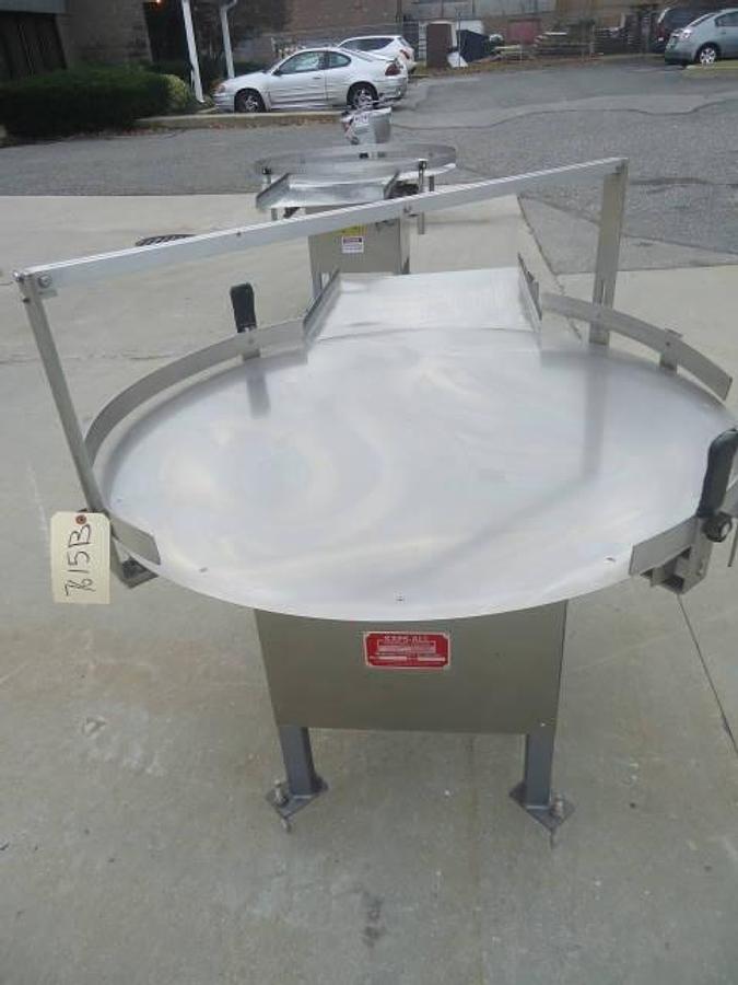 Used 48 In. Diameter Kaps-All Rotary Unscrambling Table, Variable Speed