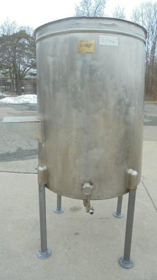 Used 250 Gallon Sanitank Stainless Steel Vertical Tank