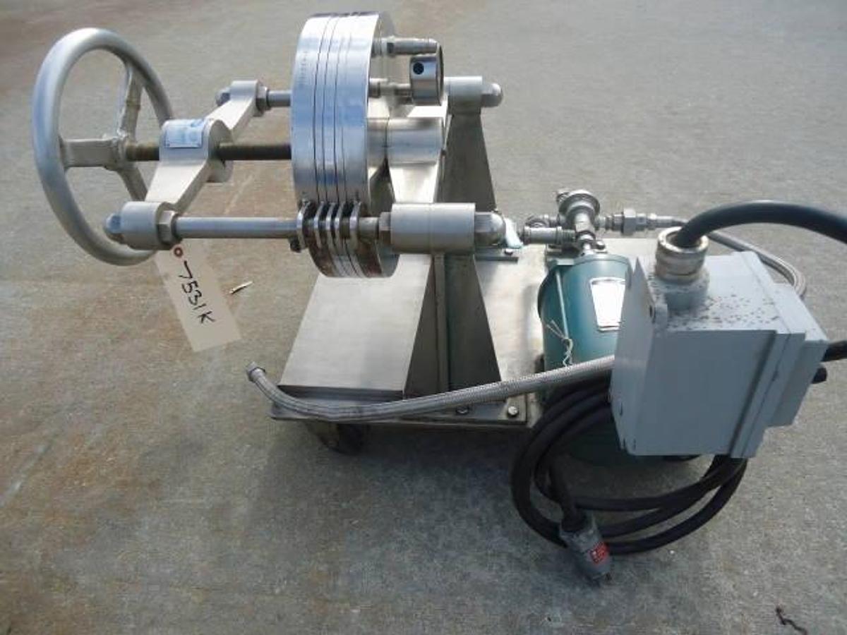 Used Ertel 12 In. Diameter Stainless Steel Lab Filter Press With Pump