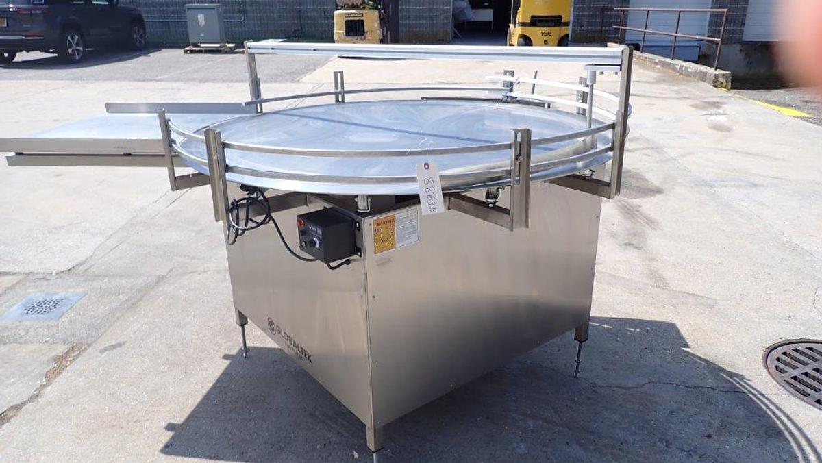 Used 60 In. Diameter Globaltek Rotary Unscrambling/Accumulating Table