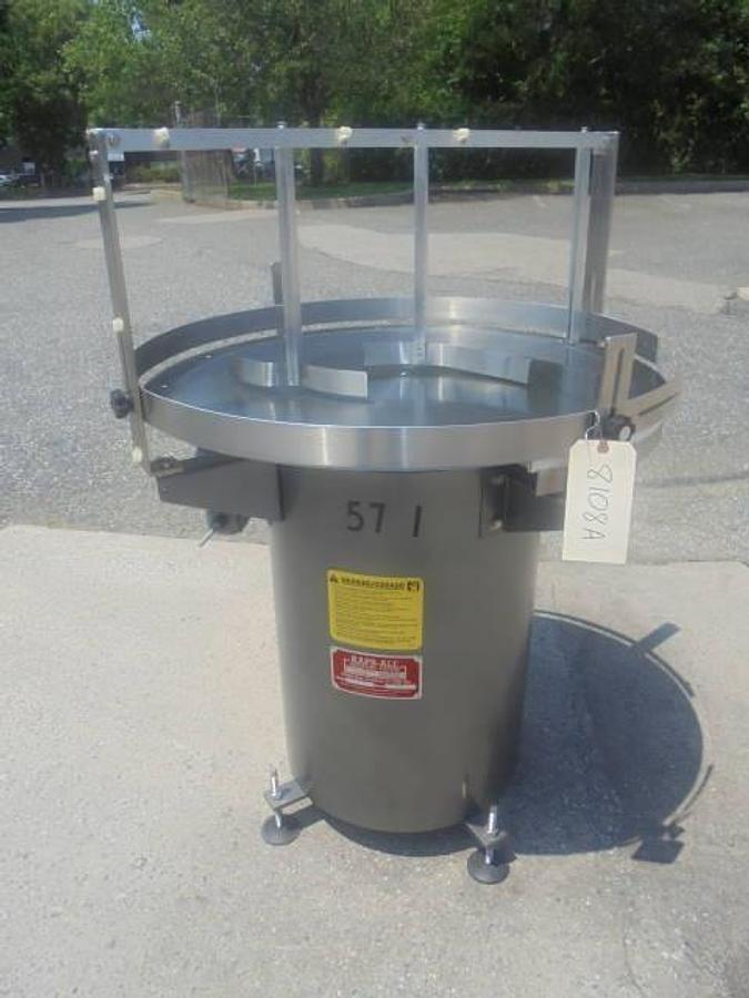 Used 36 In. Kaps-All Stainless Steel Rotary Unscrambling/Accumulating Table