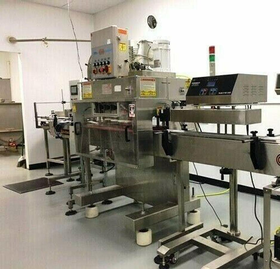 Used Kaps All C-8 Automatic Screw Capping Machine, Stainless Steel Frame