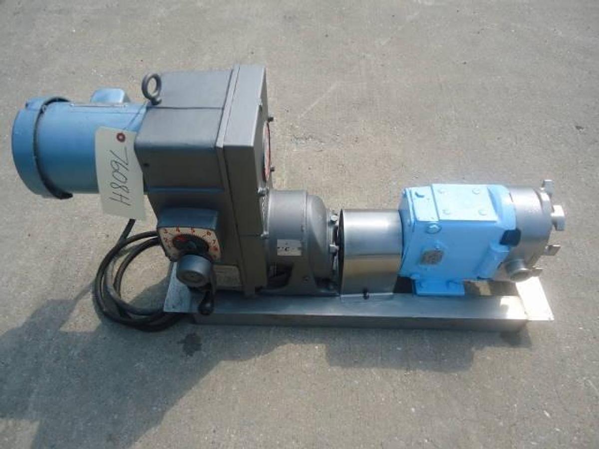 Used Waukesha Model 30 Stainless Steel Positive Displacement Pump, 2 Hp Variable Drive