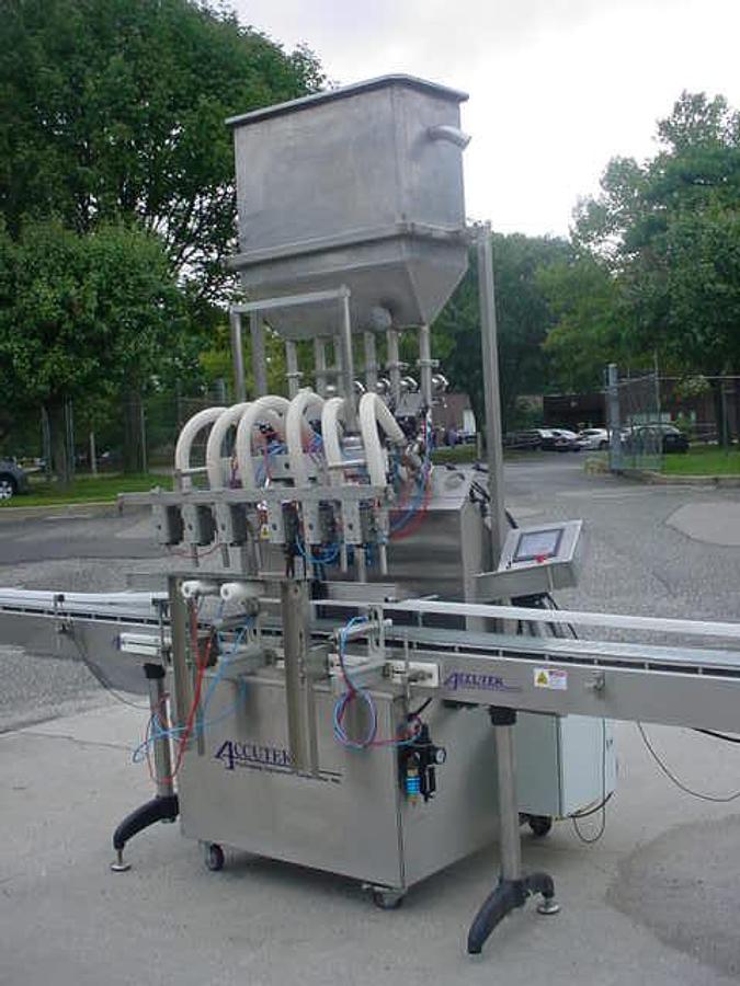 Used Accutek Avf6-32 Six Piston Automatic Filling Machine