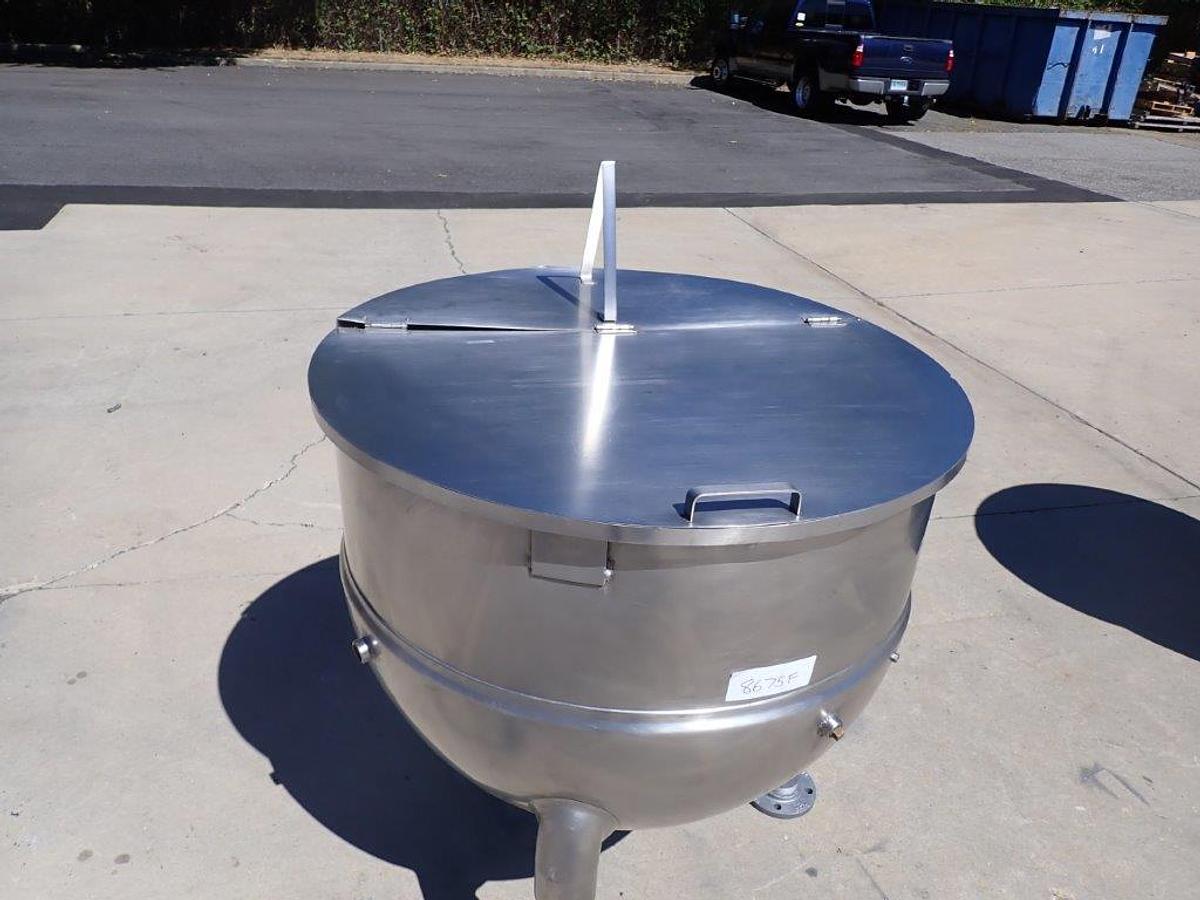 Used 150 Gallon Groen Stainless Steel Hemispherical Jacketed Kettle, 3 In. Tri-Clamp Discharge