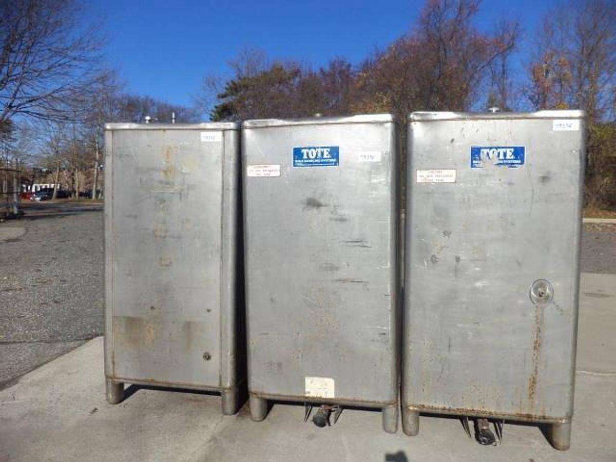 Used Tote  600 Gallon Stainless Steel Stackable Totes (2)
