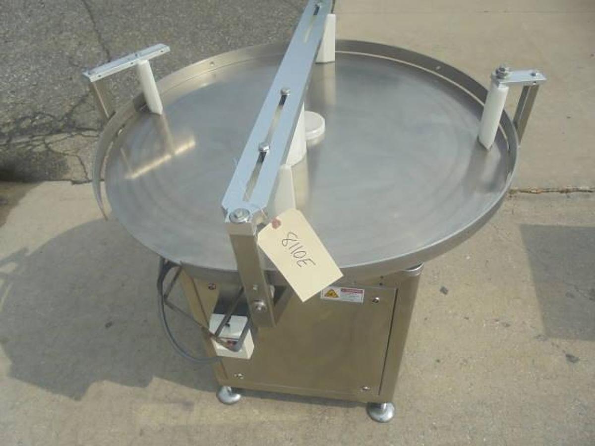 Used 39 In. Rotary Unscrambling/Accumulating Table, All Stainless Steel
