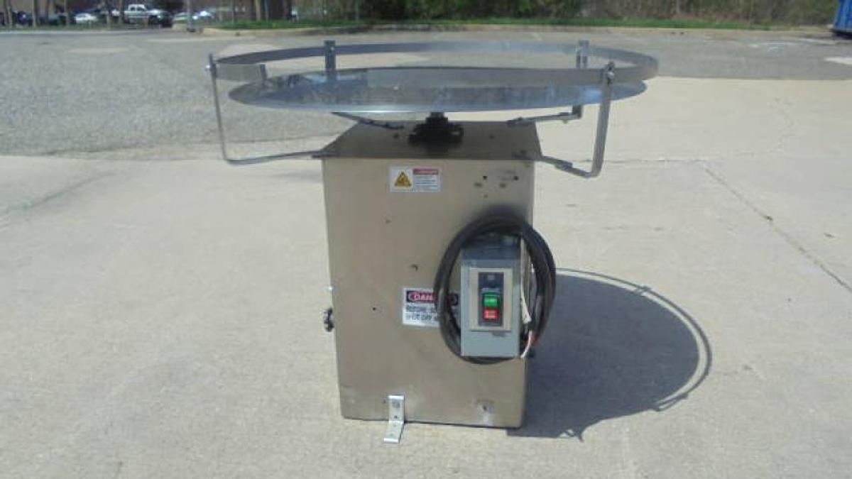 Used 36 In. Diameter J G Machine Works Unscrambling/Accumulating Table, Stainless Steel