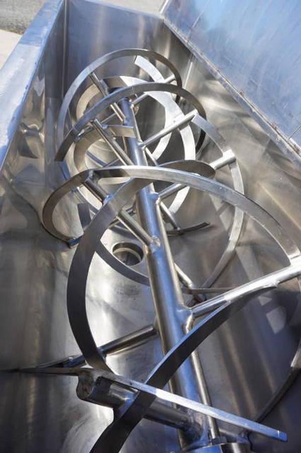 Used 36 Cu. Ft. Bush Tank Stainless Steel Double Ribbon Blender, 15 HP