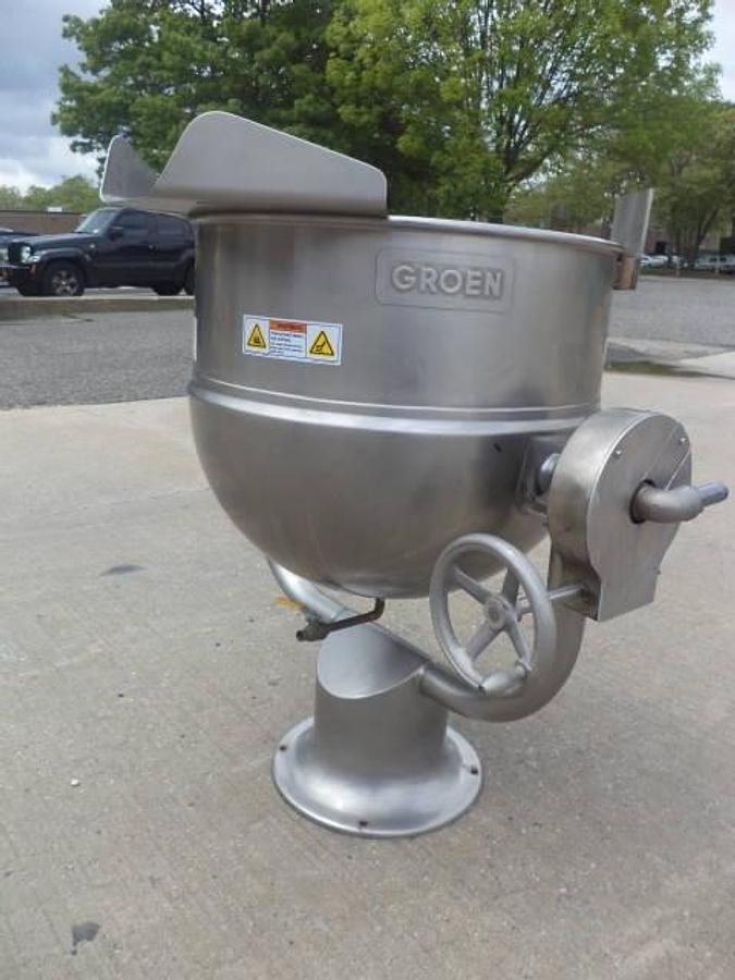 Used 40 Gallon Groen Stainless Steel Jacketed Tilt Kettle