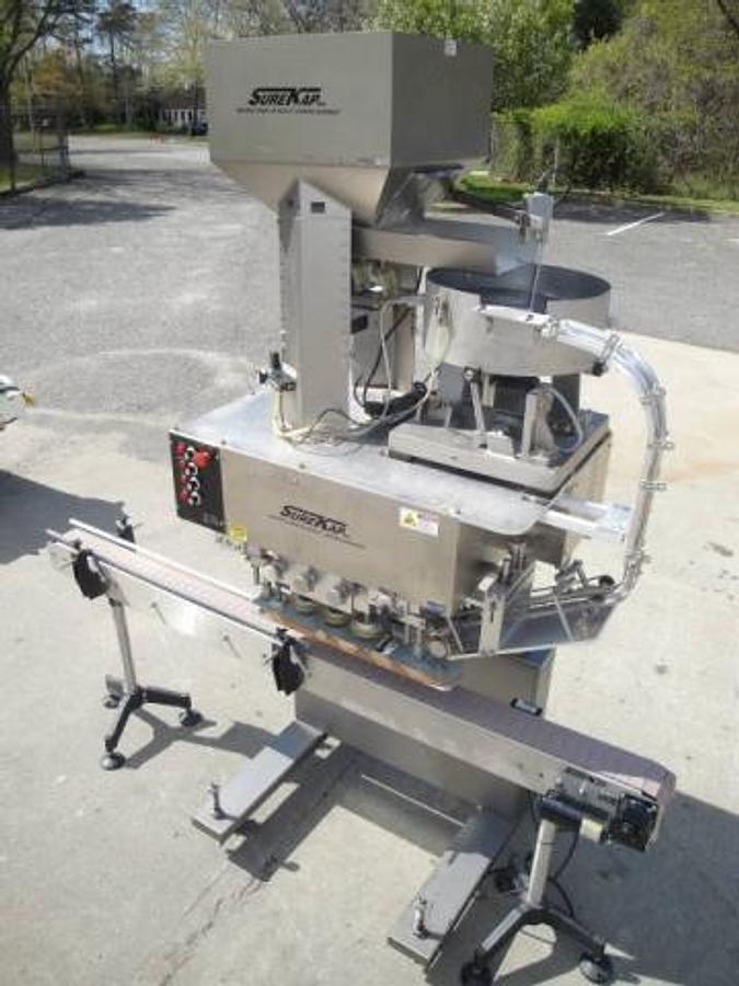Used Surekap Sk6000-18 Six Spindle Capper On Casters