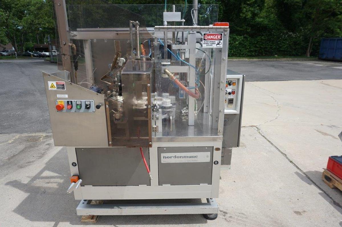 Used Nordenmatic 400 Hot Air Tube Filling and Sealing Machine, 40 Tubes/Minute