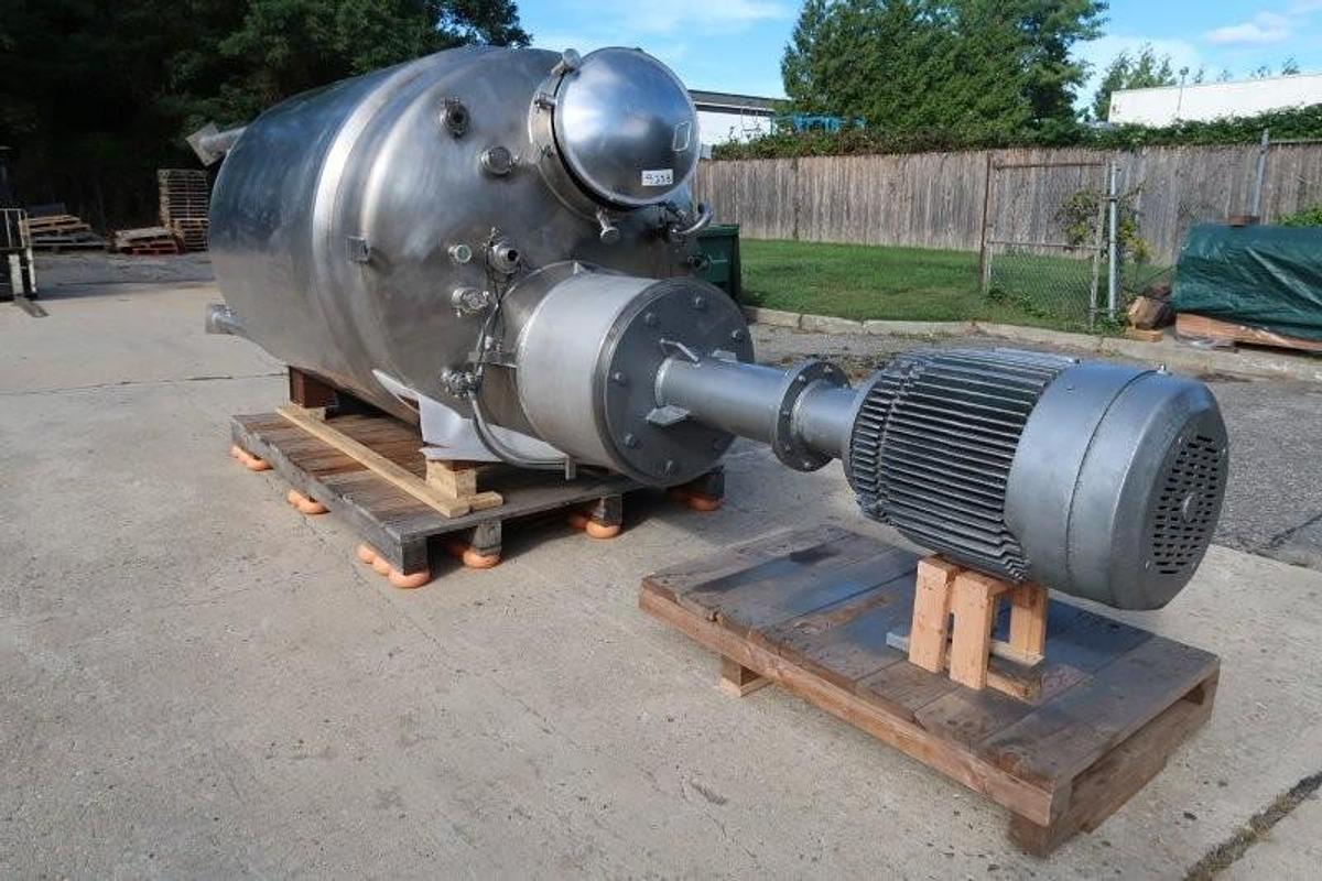 Used A & B Process Systems Approx. 1,000 Gallon SS Mixing Tank, High Shear