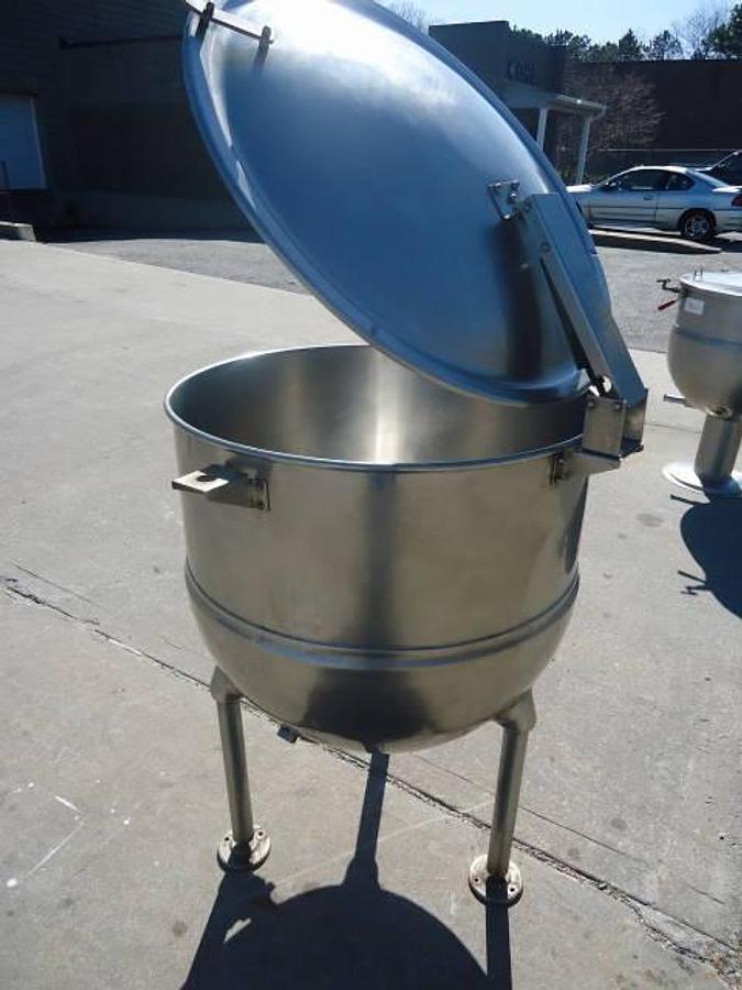 Used 80 Gallon Groen Stainless Steel Jacketed Hemispherical Kettle