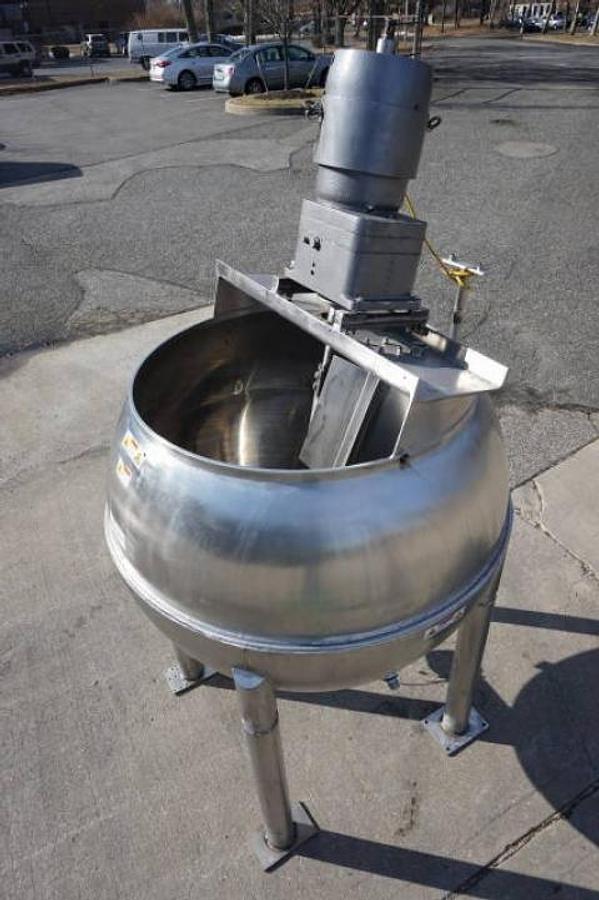 Used 300 Gallon Groen INA Inclined Agitated Kettle, 100 PSI