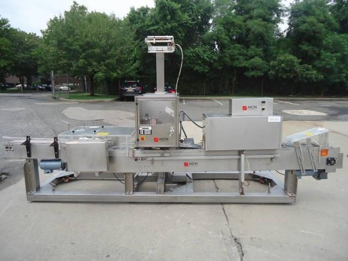 Used Axon Ez-300 Sleever/Bander With Shrink Tunnel