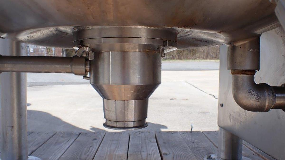 Used Cleveland 300 Gallon 316SS Scraper Kettle, 100 PSI Jacket
