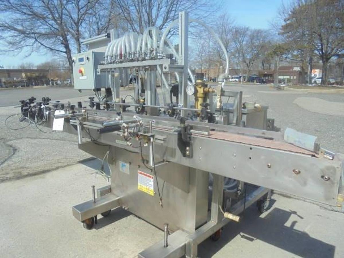 Used Kaps-All 12 Piston Inline Automatic Filling Machine
