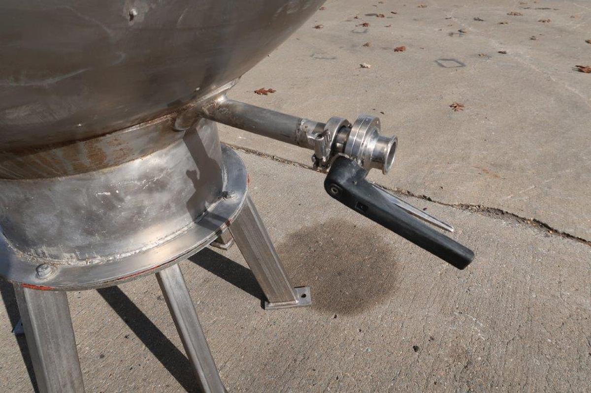 Used 250 Gallon Hubbert Stainless Jacketed Hemispherical Kettle
