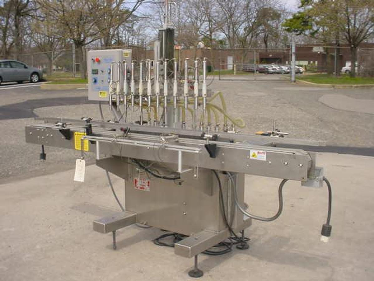Used Kaps-All/Fills-All 12 Piston Automatic Filler, Stainless Steel