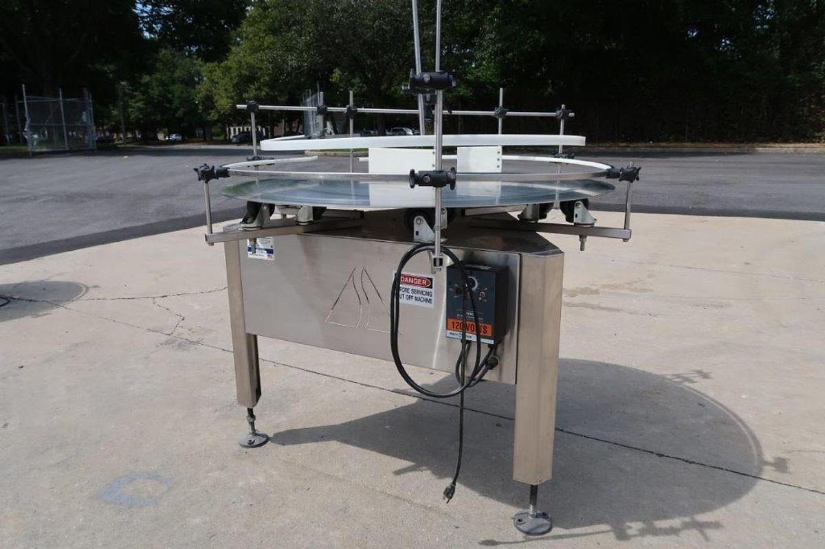 Used 48 In. Apacks Rotary Unscrambling/Accumulating Table, All Stainless, Varispeed SN 12193