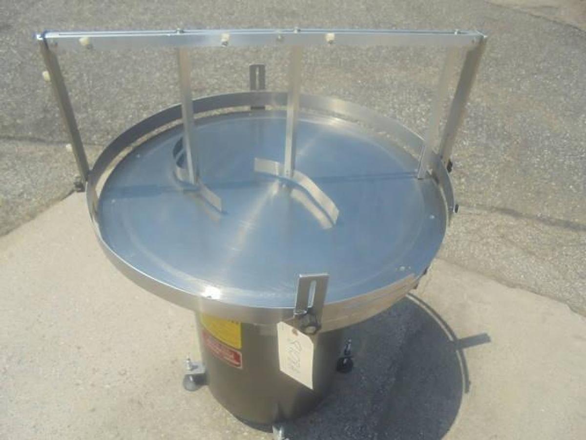 Used 36 In. Kaps-All Stainless Steel Rotary Unscrambling/Accumulating Table