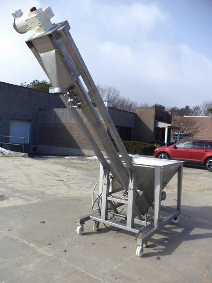 Used Flexicon portable screw conveyor system, all stainless
