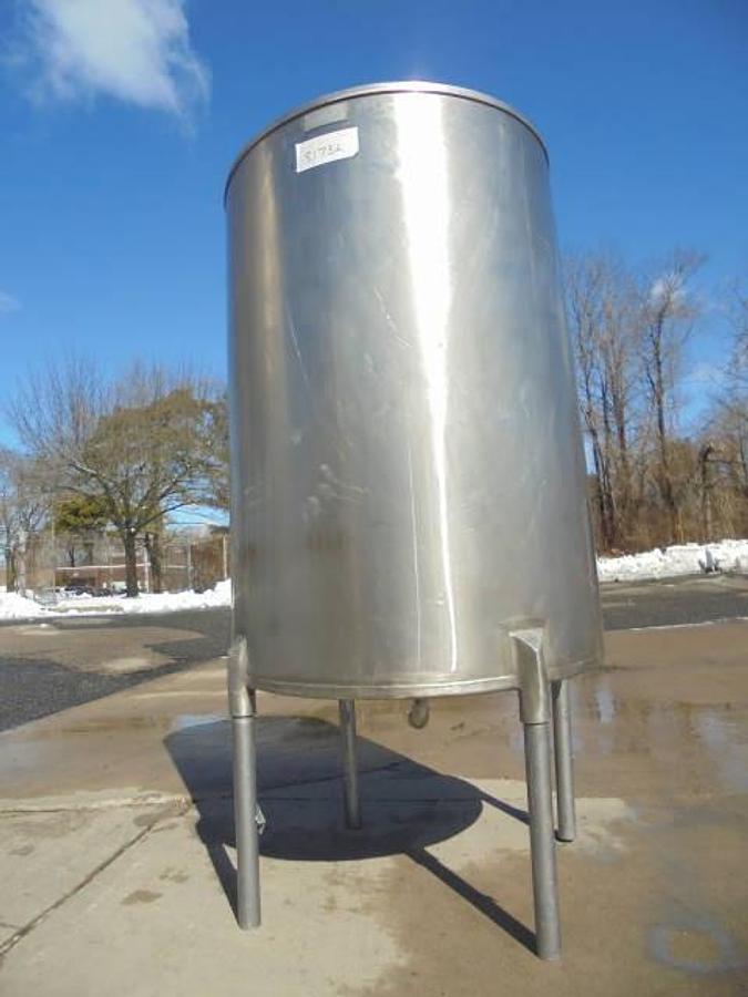 Used 200 Gallon Stainless Steel Vertical Tank, Cone Bottom-