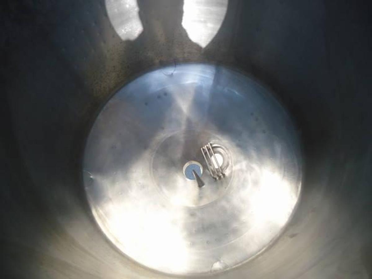 Used 225 Gallon Crepaco Stainless Steel Jacketed Vertical Tank, Cone Bottom