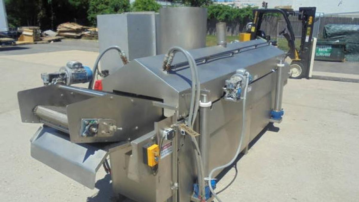 Used 20 In. Wide Stainless Gas Fired Continuous Fry System, 15 Ft. Long