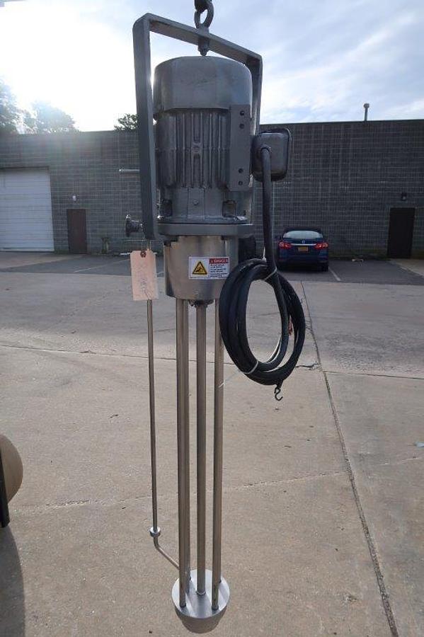 Used 5HP Stainless Steel Homogenizing Mixer, 40 In. Long Shaft