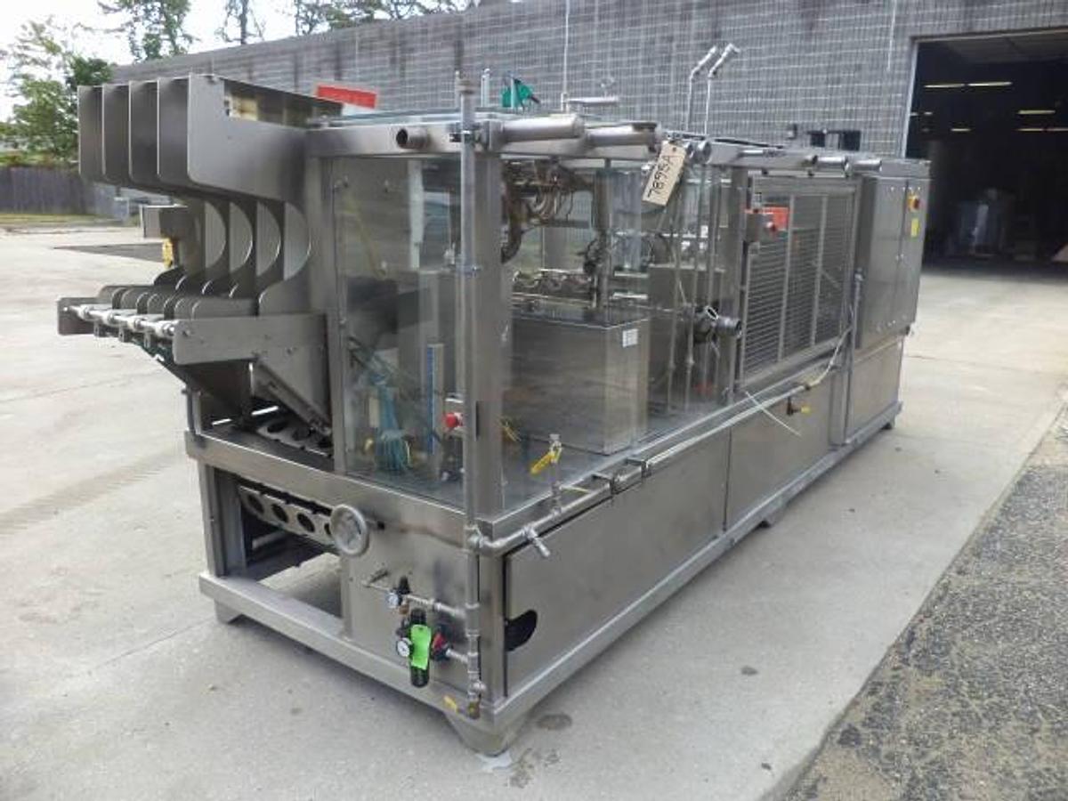 Used Holmatic OF-2340 “OPTI-FIL” Four Lane Cup Filler/Sealer/Overcap System