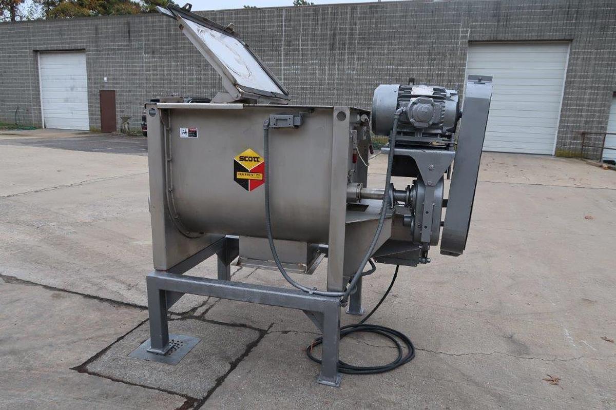 Used 10 Cu. Ft. Scott Stainless Double Ribbon Blender, XP Motor