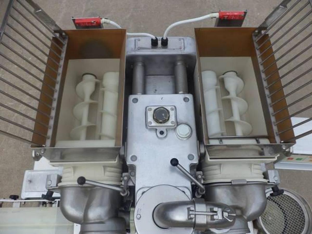 Used Rheon KN400 Cornucopia encrusting machine, 60 pieces per minute
