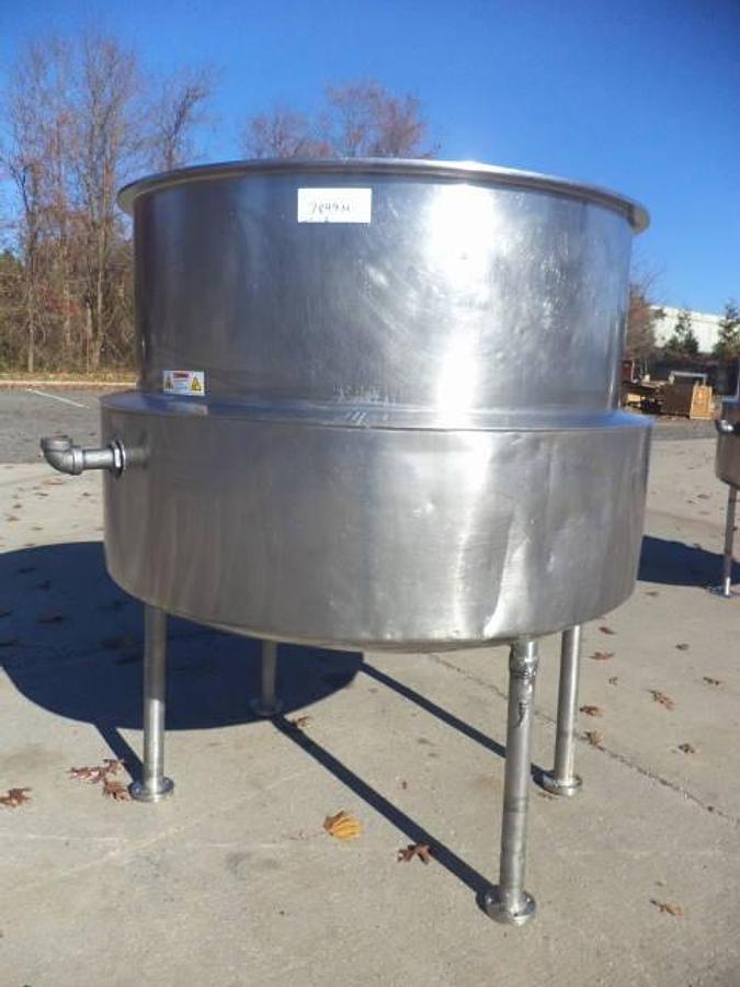 Used 350 Gallon BH Hubbert & Son Stainless Steel Kettle, 42 PSI Jacket