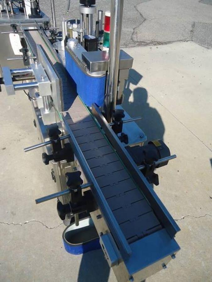 Used Ocean Packing Automatic Spot/Wraparound Pressure Sensitive Labeler, Stainless