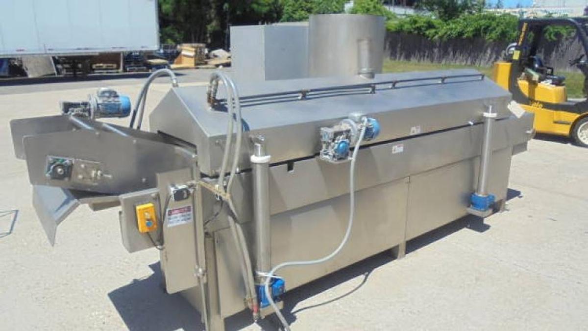 Used 20 In. Wide Stainless Gas Fired Continuous Fry System, 15 Ft. Long
