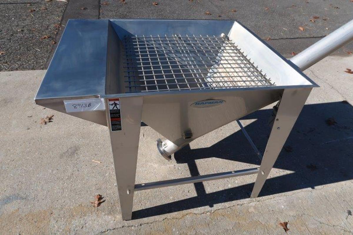 Used Hapman Inclined Screw Conveyor, Unused