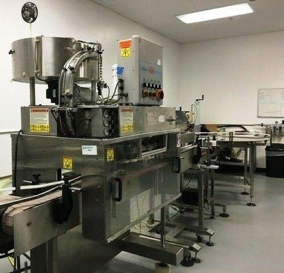 Used Kaps All C-8 Automatic Screw Capping Machine, Stainless Steel Frame