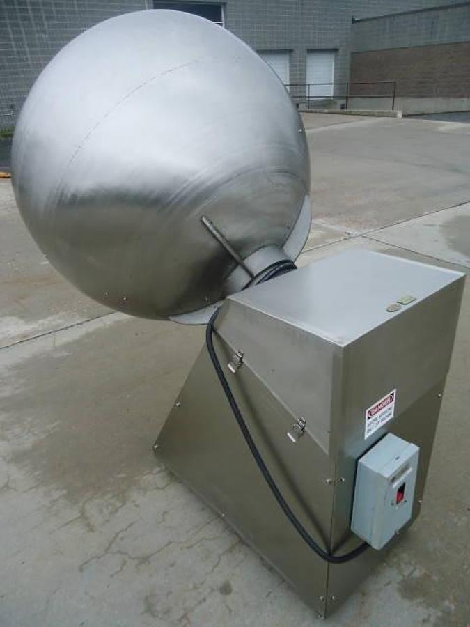 Used 42 In. Burkhard Stainless Steel Coating Pan, Stainless Steel Base