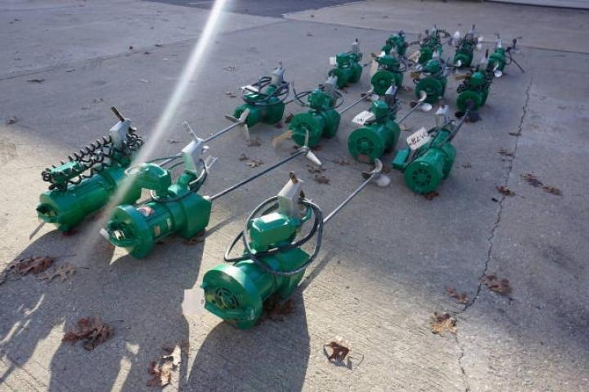 Used Lightnin 1/3 HP Clamp On Propeller Mixers, (7)