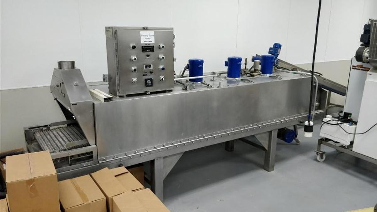 Used Kryospray Model 2150 Freeze Tunnel, 13 Ft. Long