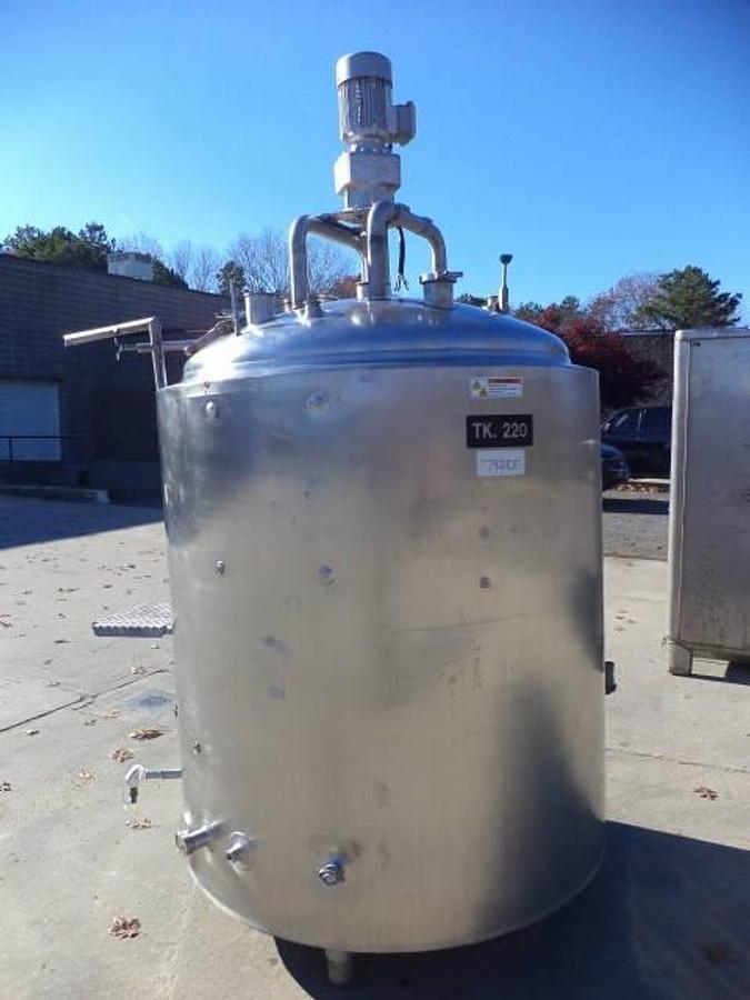 Used 300 Gallon Stainless Steel Jacketed Mix Tank, Sweep Agitator