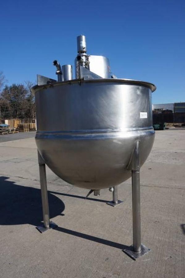 Used 500 Gallon Lee 316 Stainless Double Motion Kettle, 125 PSI Jacket