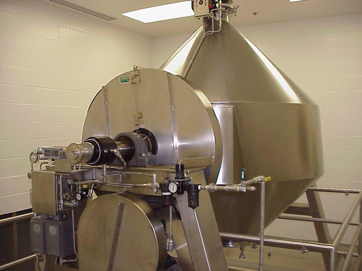 Used Gemco 50 Cu. Ft. Ss Slant Cone Blender, Pharmaceutical Grade