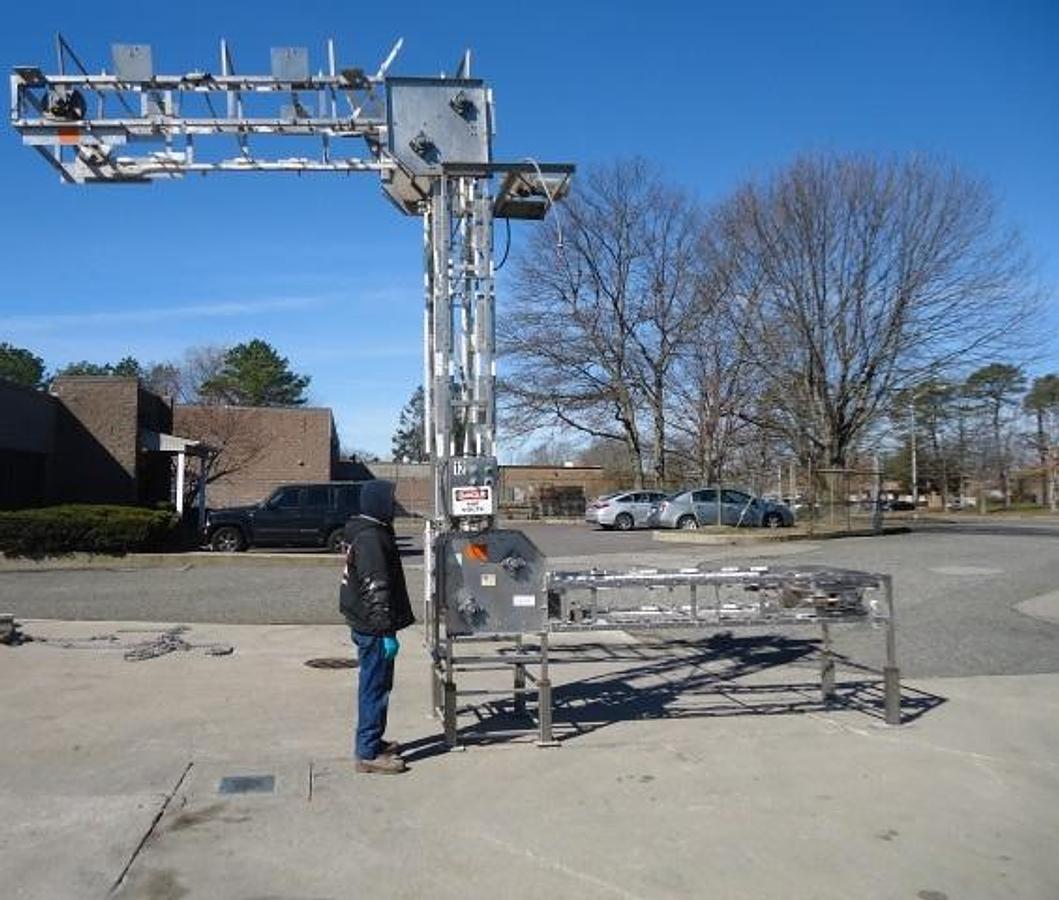 Used Conveyor Technology Stainless Steel Bucket Elevator, 14 foot discharge height