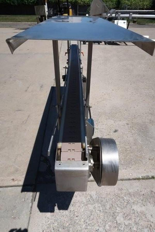 Used Nercon Engineering SS Bottle Conveyor, 3-1/4 In. Wide X 93 In. Long